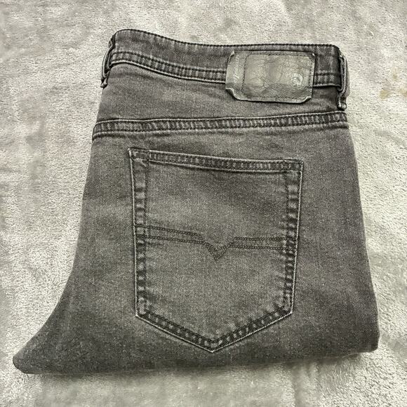 Diesel Jeans Mens 36x32 Black Buster Regular Slim Tapered 5 Pocket Stretch Denim - Picture 12 of 13